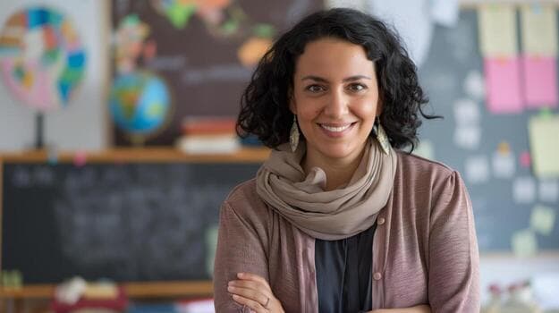 Smiling director in classroom